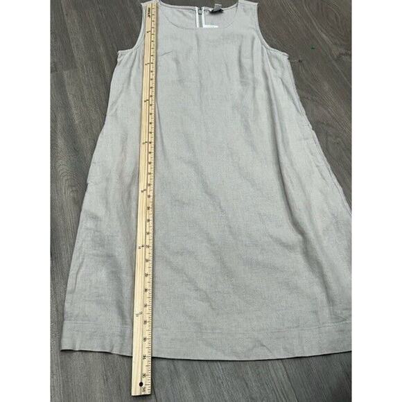 J.Crew Womens Shift Dress Sleeveless Crew Neck Linen Blend Silver Sand Sz 2 NWT - Picture 14 of 14